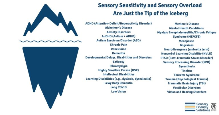 sensory sensitivity and sensory overload are the tip of the iceberg infographic